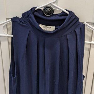 Mal High Neck Top - Navy